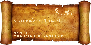 Krajnyák Arnold névjegykártya