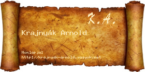 Krajnyák Arnold névjegykártya